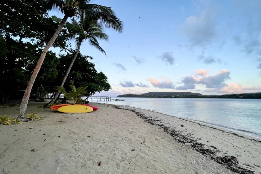 Dramatic and beautiful sky at Tongan Beach Resort during sunset hour