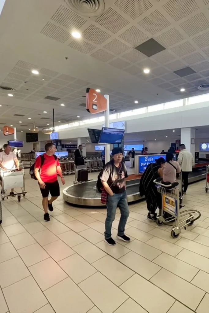 Baggage claim at Nadi International Airport.