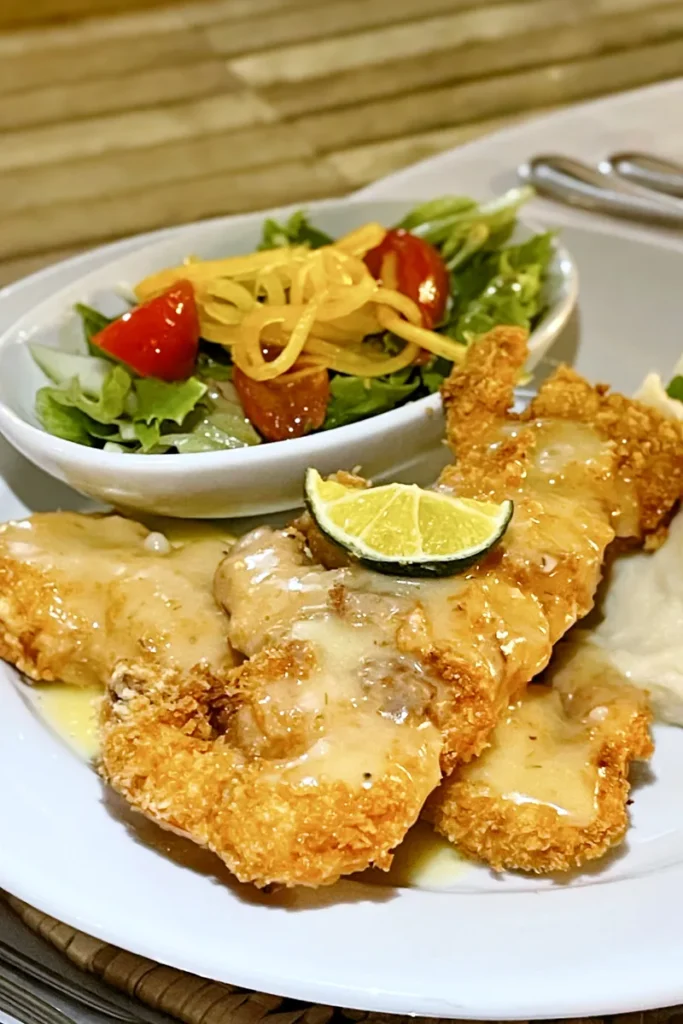 Breaded shrimp and tropical veggies at Tongan Beach Resort.