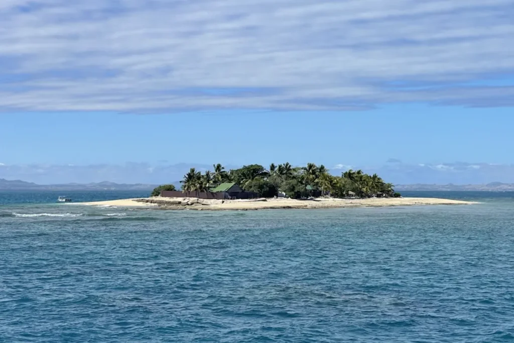 Passing by South Sea Island on the way to Kuata Island.