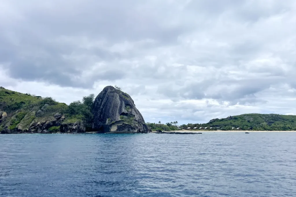 Arriving at Barefoot Kuata Resort in Fiji.