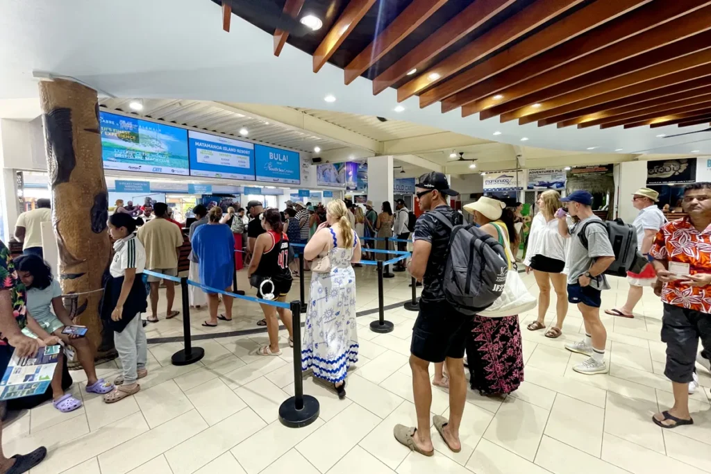 Check-in counters for South Sea Cruises at Port Denarau
