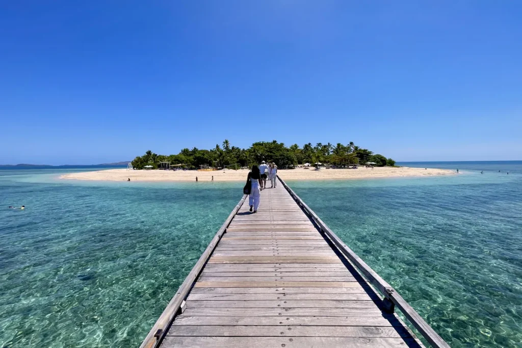 Iconic view from the Malamala Beach Resort's pier.