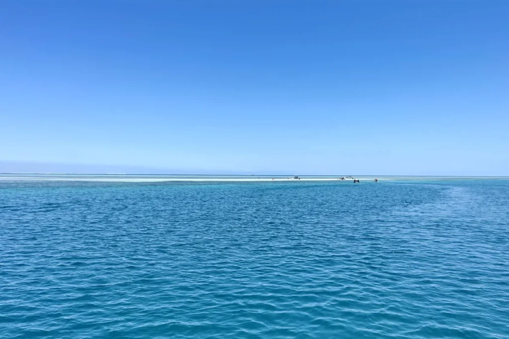 Sandbar stop during Sabre by South Sea Sailing.