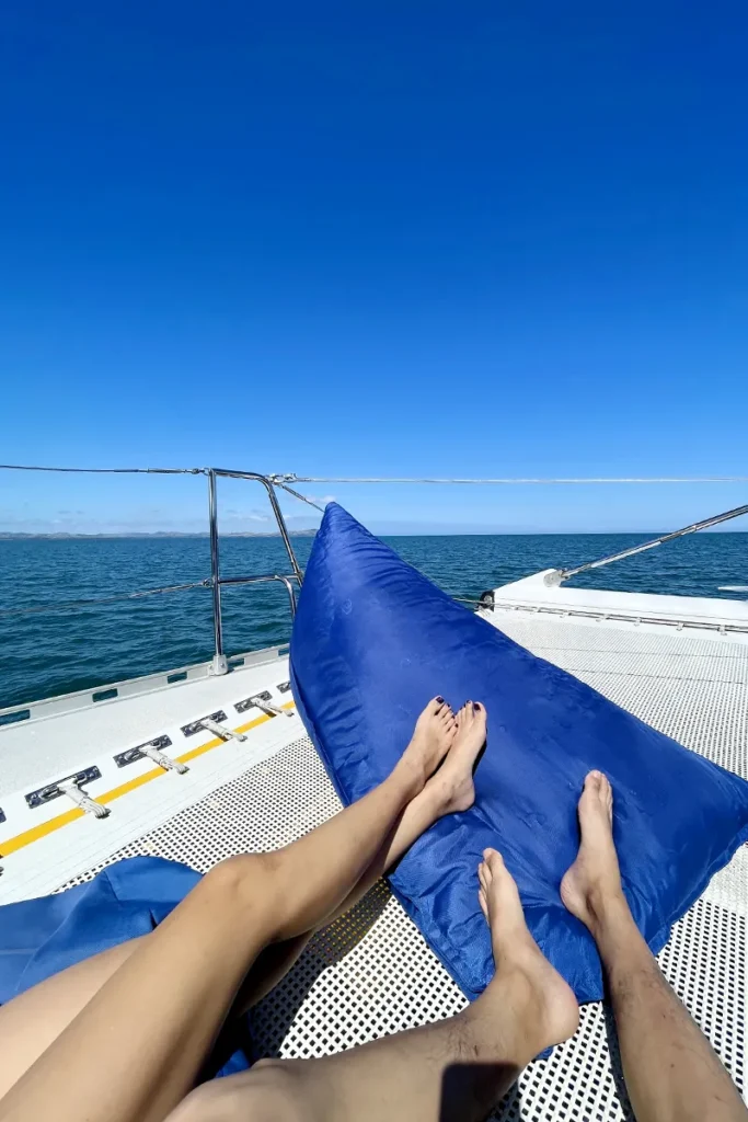 Lounging area at Sabre by South Sea Sailing.