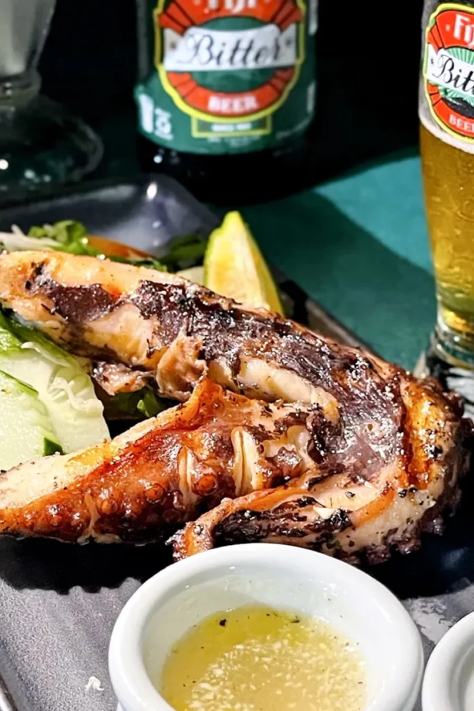 Nicely charred octopus at Nadina Restaurant in Fiji.